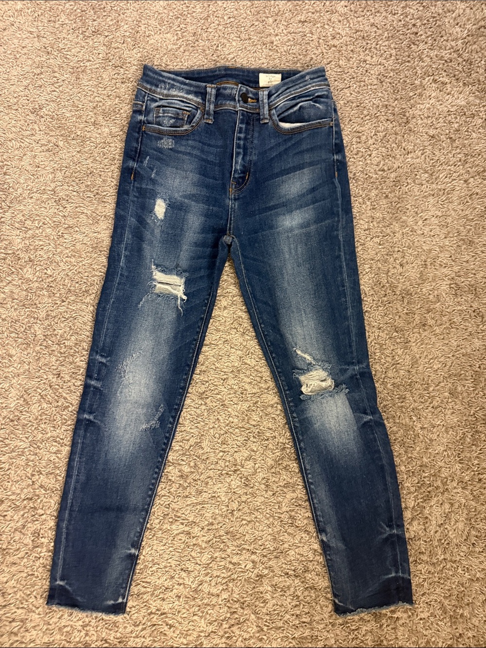 Dark Blue Distressed Women's Jeans